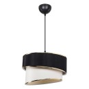 Plafonnier suspension luminaire Loopy Å27 noir-blanc D30x18cm