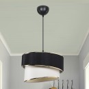 Plafonnier suspension luminaire Loopy Å27 noir-blanc D30x18cm