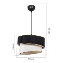 Plafonnier suspension luminaire Loopy Å27 noir-blanc D30x18cm