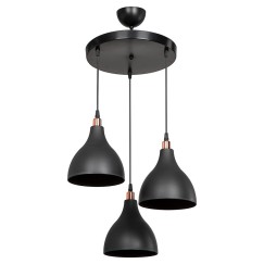 Plafonnier suspension luminaire  Lofty Å27 noir D40x80cm