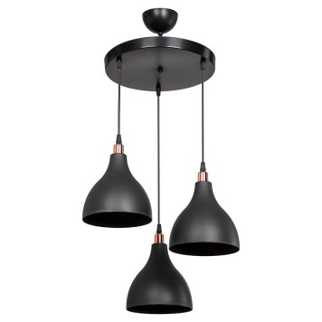 Plafonnier suspension luminaire  Lofty Å27 noir D40x80cm