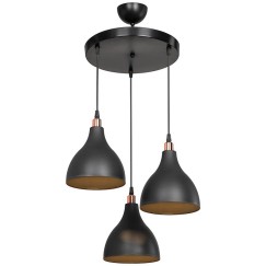 Plafonnier suspension luminaire  Lofty Å27 noir D40x80cm