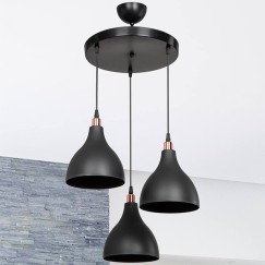 Plafonnier suspension luminaire  Lofty Å27 noir D40x80cm