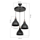 Plafonnier suspension luminaire  Lofty Å27 noir D40x80cm