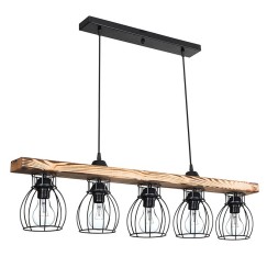 Plafonnier suspension luminaire Jazzy Å27 noyer-noir 100x27cm