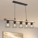 Plafonnier suspension luminaire Jazzy Å27 noyer-noir 100x27cm