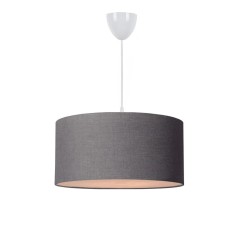 Plafonnier suspension luminaire E27 gris foncé - marron D38x70cm