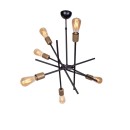 Plafonnier suspension luminaire  6 lumières Hugo E27 noir-or 55x55x35cm
