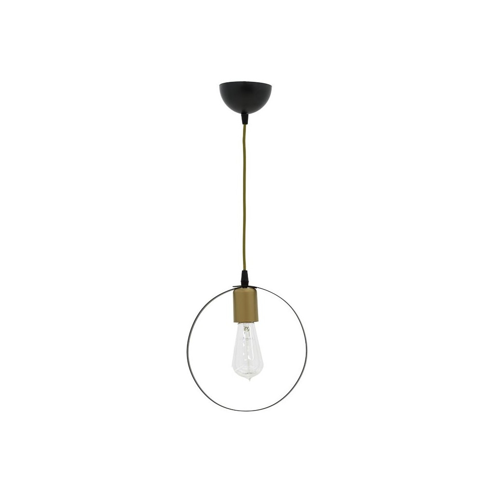 Plafonnier suspension luminaire Florian E27 noir-or D23x66cm Plafonnier suspension luminaire Florian E27 noir-or D23x66cm