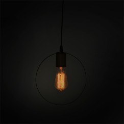 Plafonnier suspension luminaire Florian E27 noir-or D23x66cm