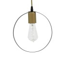 Plafonnier suspension luminaire Florian E27 noir-or D23x66cm