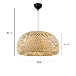 Plafonnier suspension luminaire beige-vert D38x80cm