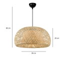 Plafonnier suspension luminaire beige-vert D38x80cm