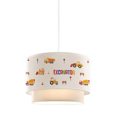 Plafonnier suspension luminaire Fersa ivoire-naturel D30x20cm
