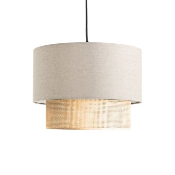 Plafonnier suspension luminaire Fersa ivoire-naturel D30x20cm