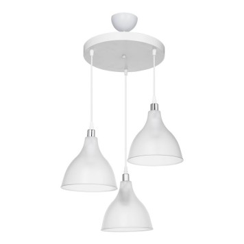 Plafonnier suspension luminaire 3 lumières blanc clair 40x80cm