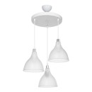 Plafonnier suspension luminaire 3 lumières blanc clair 40x80cm