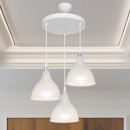 Plafonnier suspension luminaire 3 lumières blanc clair 40x80cm