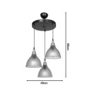 Plafonnier suspension luminaire 3 lumières blanc clair 40x80cm