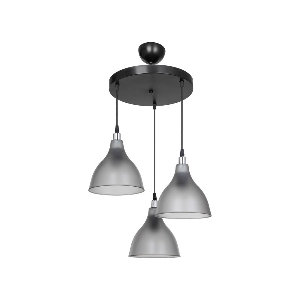 Plafonnier suspension luminaire 3 lumières gris foncé 40x80 cm Plafonnier suspension luminaire 3 lumières gris foncé 40x80 cm