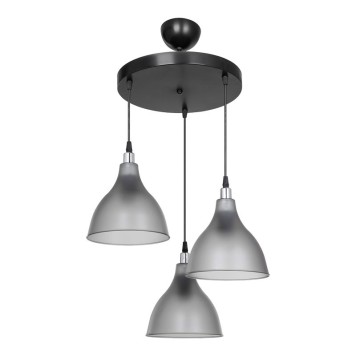 Plafonnier suspension luminaire 3 lumières  gris foncé 40x80 cm