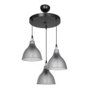 Plafonnier suspension luminaire 3 lumières  gris foncé 40x80 cm