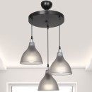 Plafonnier suspension luminaire 3 lumières  gris foncé 40x80 cm