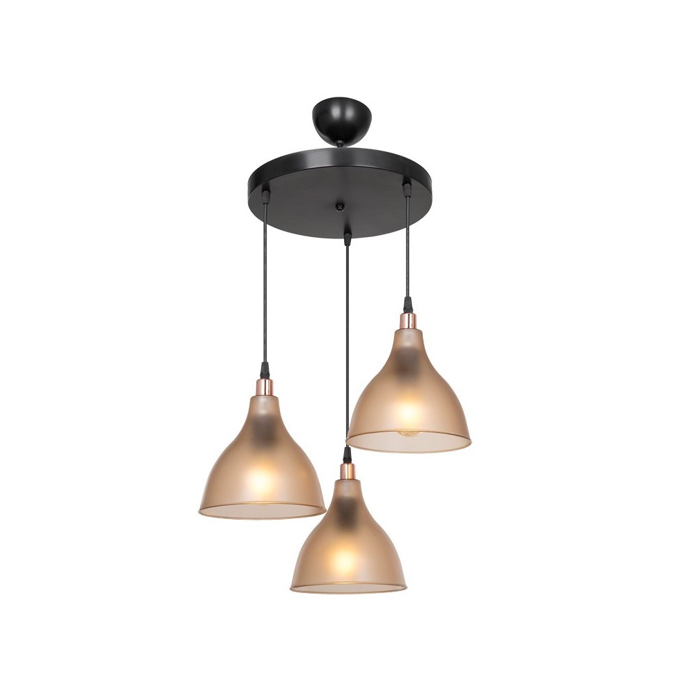 Plafonnier suspension luminaire 3 lumières ambre 40x80 cm Plafonnier suspension luminaire 3 lumières ambre 40x80 cm