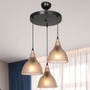Plafonnier suspension luminaire 3 lumières ambre 40x80 cm