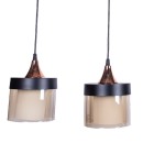 Plafonnier suspension luminaire quatre lumières métal noir 80x20x60 cm