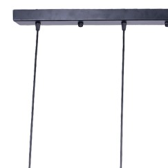 Plafonnier suspension luminaire quatre lumières métal noir 80x20x60 cm