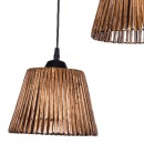 Plafonnier suspension luminaire trois lumières bois marron 50x25x86 cm