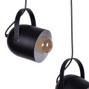 Plafonnier suspension luminaire trois lumières métal noir 50x6x70 cm