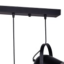 Plafonnier suspension luminaire trois lumières métal noir 50x6x70 cm