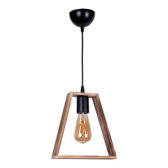 Plafonnier suspension luminaire bois marron 25x4x96 cm