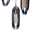 Plafonnier suspension luminaire trois lumières noir métal 30x3x31cm