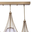 Plafonnier suspension luminaire trois lumières métal blanc or 50x20x78 cm