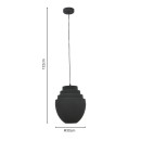 Plafonnier suspension luminaire métal noir 30x122cm
