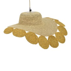 Plafonnier suspension luminaire en jute 65x110 cm