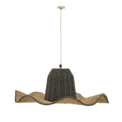 Plafonnier suspension luminaire papier tressé 57x110 cm