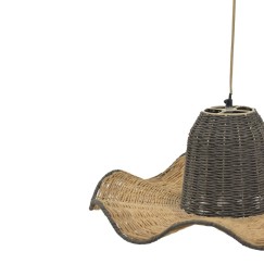 Plafonnier suspension luminaire papier tressé 57x110 cm