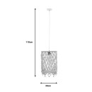 Plafonnier suspension luminaire corde 30x22x110 cm