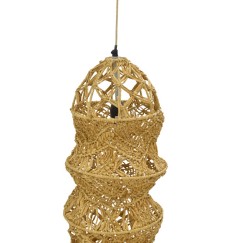 Plafonnier suspension luminaire papier tressé 25x115 cm
