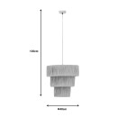Plafonnier suspension luminaire papier tressé 40x120 cm