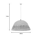 Plafonnier suspension luminaire jute 50x110 cm