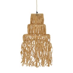 Plafonnier suspension luminaire papier tressé 30x125 cm