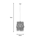 Plafonnier suspension luminaire  papier tressé 25x95 cm