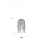Plafonnier suspension luminaire  papier tressé 40x110 cm