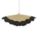 Plafonnier suspension luminaire noir en jute 70x100 cm