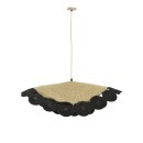 Plafonnier suspension luminaire noir en jute 70x100 cm